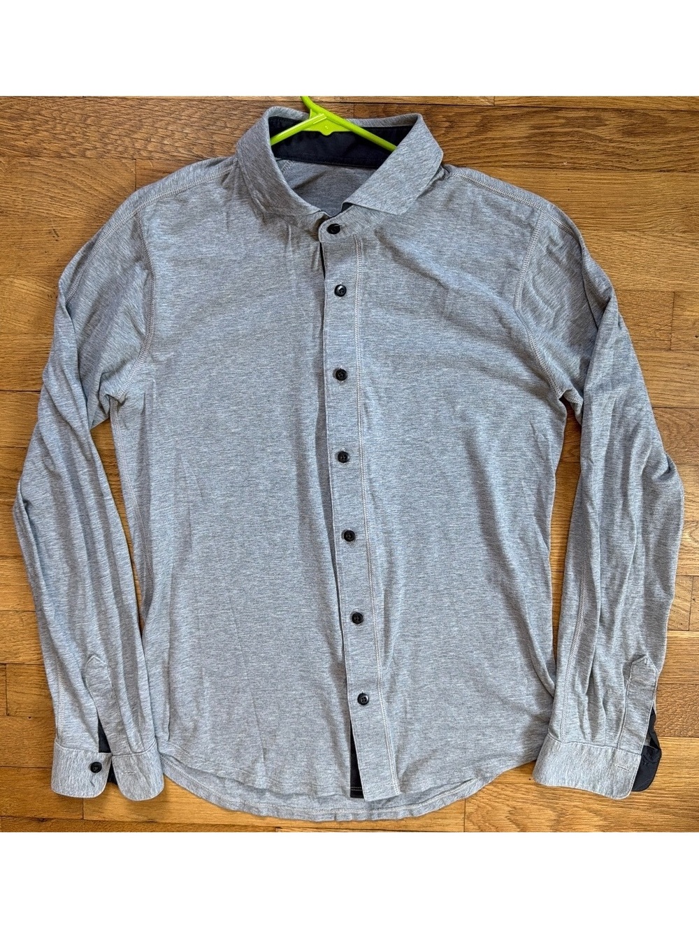 Small - Men - Lululemon Gray Long Sleeve Button-Up Shirt